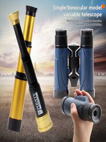 1 szt. Dziecięca lornetka o wysokiej rozdzielczości z możliwością odłączenia, przenośna lornetka/monokular do przygód na świeżym powietrzu z gwizdkiem i kompasem, regulowana odległość między oczami, zabawkowy teleskop, odpowiedni dla chłopców i dziewcząt, prezent świąteczny