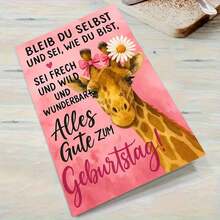 1 بطاقة تهنئة عيد ميلاد جذابة بشكل زرافة مع مغلف (11 سم * 16 سم) - تصميم "كل عام وأنت بخير!" ، مشهد زرافة جميل ، مثالية للعائلة والأصدقاء ، مناسبة لاحتفالات عيد الميلاد ، بطاقة تهنئة عيد ميلاد | بطاقة عيد ميلاد الزرافة | بطاقة تهنئة ورقية