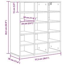 vidaXL Schuhschrank Betongrau 77,5 X 30 X 83,5 Cm Holzwerkstoff - Grey - View 10