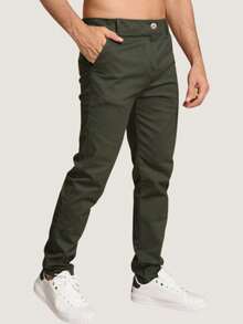 Kit 3 Men's Twill Pants Men's Pants With Lycra Elastane - GREY - BLACK - GREEN - View 8