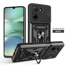 Compatible With Redmi A5 4G (Length: 171mm) / POCO C71 4G Phone Case, With Sliding Camera Lens And Stand - Black - View 7