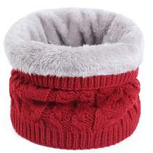 Unisex Thick Knitted Neck Warmer Gaiter, Thermal Lined, Windproof, Suitable For Cycling, Autumn/Winter