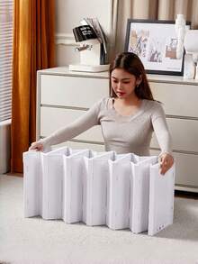 9层免组装鞋柜，独立鞋架，玄关鞋柜，适用于阳台、客厅、门厅，高75.4英寸，白色塑料材质，家居收纳，鞋靴整理架 - 白色 - 查看 4