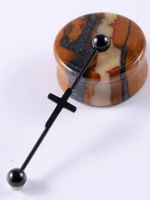 1PC Stainless Steel Threadless Cz Cross Ear Tragus Cartilage Cross Industrial Barbell Spike Lobe Helix Earrings Piercing Body Jewelry - As Shown - View 9