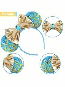 Disney 1pc- Princess Headband, Frozen, Ear Headband, Anime Glitter Headband, Cute Accessories, Ideal For Easter, Halloween, And Christmas, Christmas Gifts, Party Gifts