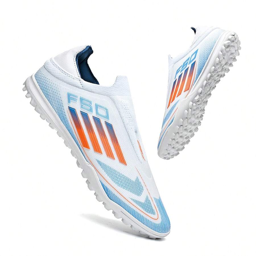 Men's Football Shoes, Women's Football Shoes, Wide-Sole Baseball Shoes, Artificial Turf Football Shoes, Adult & Youth Football Shoes, TF Indoor 5-A-Side Football Training Shoes - White - View 1