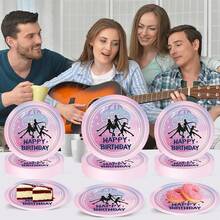 10pcs/20pcs40pcs/50pcs,Magical Music Themed Birthday Party 9Inch 7Inch Paper Plates Suitable For Music Birthday Party Decorations,Pink Singer Birthday Party Plates For Boys Girls Kpop Party Supplies