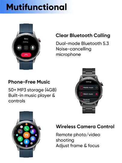 Realme S2 Watch, 1.43" AMOLED Display, IP68 Dust Water Resistance, Customisable Horloge Faces, AI Customised Health Tracking, Super Engine Upto 20 Days Battery Smartwatch view 5