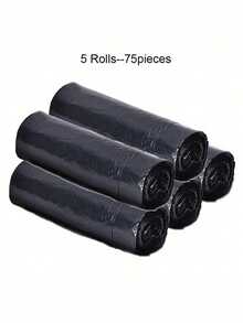 Bolsas de basura, bolsas de basura de cocina y hogar extra gruesas con cordón, bolsas de basura de baño, bolsas de basura desechables, bolsas de almacenamiento de cocina, bolsas de plástico para baño, cocina, oficina y restaurante para limpieza - Negro - Ver 7