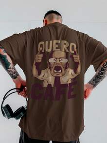 Over Quero Café Streewear Unisex T-Shirt Ref4014 - 鏽棕色 - 查看 1