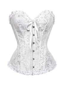 Corset casual pentru femei, din dantelă din poliester, stil corset, versatil pentru purtare zilnică