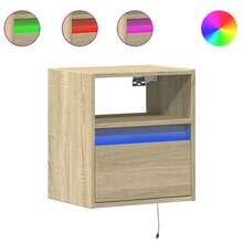 vidaXL 2 Stück Nachttische mit LED-Beleuchtung, Sonoma-Eiche