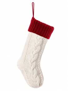 1pc Christmas Knit Stockings, 18" Large Xmas Hanging Stockings Socks, Double Sided Fireplace Hanging Stockings, Christmas Decorations, Party Gifts Party Favors, Personalized Initial Stocking, Christmas Tree Decorations, Christmas Decorations For Home, Christmas Decorations For Home, Christmas Gifts Package, Christmas Decor, Noel Decor, 2026 New Year Decor,Christmas Gifts