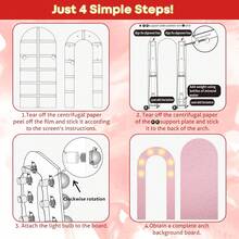 Pink Arch Backdrop Stand With Lights, Foam Board Balloon Arch Background Stand Frame For Birthday, Wedding, Baby Shower, Engagement, Graduation Party Decorations (Indoor) - Reose Gold - View 4