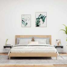 vidaXL 2 Stück Nachttische mit LED-Beleuchtung, betongrau, 40x39x37 cm