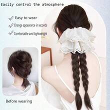 Wig Braid Female Grab Clip Imitation Hair Low Ponytail Temperament Lace Double Fried Twists Long Braid Chinese Ponytail