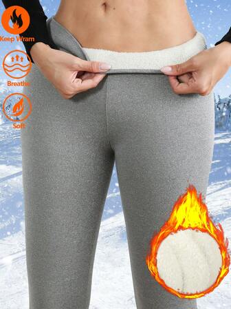 Leggings gruesos con forro térmico y estampado floral gris para mujer, adecuados para entrenamiento diario, correr y ropa de gimnasio en invierno