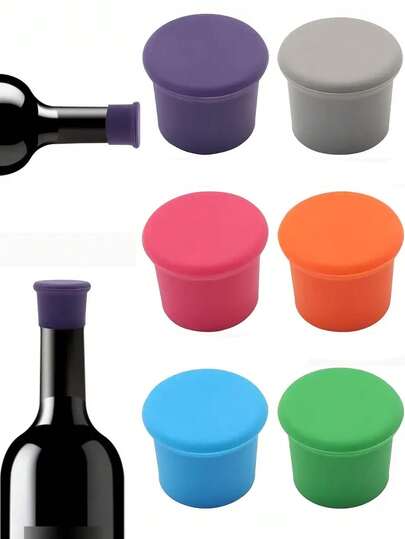 Silicone Wine Stopper Wine Bottle Cap Silicone Bottle Cap Reusable Silicone Wine Stoppers Wine Corks For Glass Bottles To Keep Wine Fresh Seal Wine Bottles Reusable Beer Bottle Caps Wine Preservers Non-Leakage Wine Bottle Cap Keeper Seal Beer Drink Champagne Bottle Cap Bar Accessories