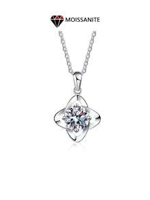 LOVESSOM قلادة علامة البرسيم ذات الأربع أوراق من الفضة 925 بقيراط واحد من الموسانيت، بتصميم بسيط وأنيق للاستخدام اليومي للرجال والنساء، مناسبة لحفلات الزفاف والمناسبات والاحتفالات والاستخدام اليومي، عيد الميلاد وعيد الشكر وعيد الحب وبداية العام الدراسي وموسم الزفاف والأعياد والذكرى السنوية، هدية مع علبة هدايا