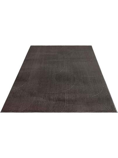 Taracarpet Short Pile Boho Sk Polyester Vloerkleed In 3D Look, Washable, Easy To Clean Robust, Ideal Living Room, Bedroom Children's Also As Bath Mat, Anthracite Waves, 050 080 Cm view 8