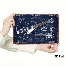 YY4 YY4 2D Flat - [2D Flat] 1pc Vintage Guitar Metal Sign - 8x12 Inch Retro Wall Art With  Stratocaster Design, Perfect For Home, Bar, Garage, Club, Restaurant & Cafe Decor, Iron Material, No Power Needed, Easy To Hang, Cafe Wall Art |   Vintage Guitar Poster |   Iron Wall Art, Music Room Decor - 8x12 Inches/20x30cm - View 7