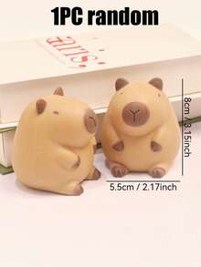 1个可爱水豚挤压玩偶，水豚毛绒玩偶，柔软Q弹玩偶，减压玩偶，办公桌玩偶，逼真动物减压玩偶，儿童礼物，儿童玩偶，女孩玩偶，男孩玩偶，感官玩偶，女孩礼物，儿童派对礼品，女孩游戏，男孩游戏，儿童游戏，斋月礼物，学校课堂奖品，派对礼品袋填充物，生日派对礼物，派对游戏，趣味礼物