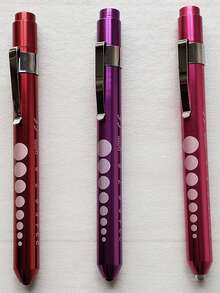 2pcs/3pcs Medical Pen Light, Reusable LED Medical Pen Flashlight With Pupil Scale Measuring Tape And Ruler For Nursing Students, White Light, Warm Light For Nurses, Students, Doctors Daily Use Pocket Nurse Aluminum Pen Light ,Dry Battery Power Supply(Batteries Not Included),Birthday Gifts, Graduation Season Gifts