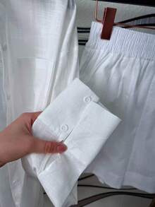 Imported Women's Linen Set / Button / Lining / / Women's - White - View 5