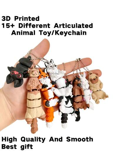 1/4 可动小熊、哈巴狗、黑蝙蝠、橙色大嘴鸟、黑猫、狐狸、转头雪貂、银狼、棕马、美人鱼兔、猫头鹰、斯芬克斯猫、日本狐狸，关节动物模型玩具，圣诞树装饰品，万圣节钥匙扣，汽车装饰，背包挂件，家庭派对悬挂装饰，旅行必备，生日礼物，最佳礼物