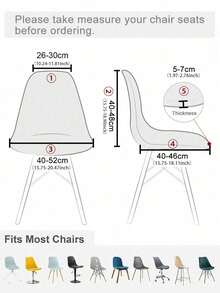 1pc Modern Geometric Pattern Digital Print Removable & Washable Elastic Milk Silk Curved Shell Chair Cover, Suitable For All Seasons