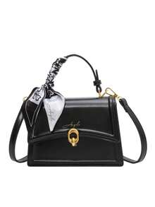 女士小方包，配有丝带，可定制姓名，独特礼物，时尚高端风格，时尚百搭的单肩包/斜挎包，质感手提包，女士外出必备小方包，多功能单肩斜挎包，外出、购物、商务旅行、旅游、工作、返校、上课必备，送给女友、老师、闺蜜和母亲的贴心礼物 - 彩色 - 查看 13