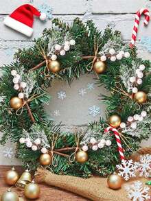 1‌Pc/5pcs Artificial Berry Pinecone Picks - UV Resistant Faux Red Berries With Cones, Christmas Tree Decorations & DIY Wreath Making, Valentine's Day Gifts & Winter Home Decor (Rustic Farmhouse Style)‌ ﻿ - Multicolor - View 5