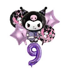 Suministros para fiestas de Sanrio, globos decorativos de fiesta de cumpleaños o aniversario con el diseño de Kuromi, decoración de escenario de fiesta de Kuromi, globos decorativos de fondo fotográfico de fiesta de Kuromi