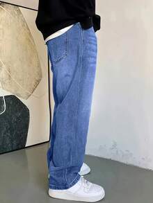 Men's Blue Casual Jeans, Fashion Everyday Wear