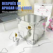 DIY Lámpara de Noche Creativa Cubo Tulipán - 12x12cm, Lámpara Tulipán con Espejo, Decoración Romántica de Mesa, Decoración de Boda, Salón, Dormitorio, Regalo para Novia, Familia, Fiesta de Amigos