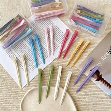 20pcs Solid Color Casual Iron Seamless Duck Clip, Everyday Hairstyle Essential, Minimalist & Elegant, Multi-Scenario Hair Accessory, Mixed Colors, Versatile & Practical Clips, 3.39 Inches, Hair Slide, Hair Barrettes