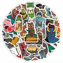 50pcs Cartoon Animation Cute Monster Doodle Decorative Envelopes, Calendars, Scrapbooks, Wall Stickers