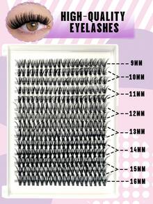 280PCS 40D Natural Lash Clusters Balck Band Eyelash Cross Style Fox Eye Clusters Wispy Lashes Clusters 9-16mm Cluster Eyelash Extensions Individual Lashes Natural Look Eye Easy To Wear Suitable For Those Who Love Beauty - Black - View 5