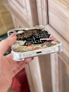 1 chiếc ốp lưng điện thoại trong suốt chống trượt, chống sốc, họa tiết sách thư viện cổ điển, cô gái uống cà phê, khẩu hiệu, tương thích với iPhone 11/12/13/14/15/16 Pro Max - Nhiều màu - Xem 4