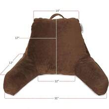 Almohada de Lectura Almohada para Cama Estándar, Almohada de Espalda para Sentarse en la Cama, Almohada Silla de Memory Foam Triturado y Almohadas para Descanso en Cama, Gris Carbón - Café con chocolate - Ver 6