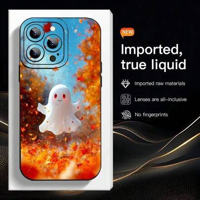 Halloween und Herbst-Geistermuster-Handycase ist kompatibel mit iPhone 17, 16, 15, 14, 13 ProMAX. Stilvolle 17Air weiche Rückcover-Schutzdecke für Samsung Galaxy S22, S23, S24, S25Plus.