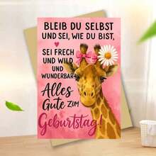 1 بطاقة تهنئة عيد ميلاد جذابة بشكل زرافة مع مغلف (11 سم * 16 سم) - تصميم "كل عام وأنت بخير!" ، مشهد زرافة جميل ، مثالية للعائلة والأصدقاء ، مناسبة لاحتفالات عيد الميلاد ، بطاقة تهنئة عيد ميلاد | بطاقة عيد ميلاد الزرافة | بطاقة تهنئة ورقية