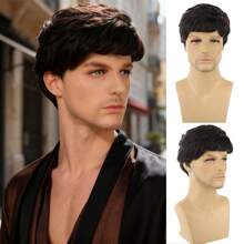 男士短款黑色假发帅气男性日常服装合成全假发自然黑发补发假发 - 彩色 - 查看 12