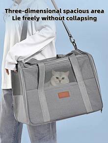 1 pieza Mochila para gato - Bolsa portátil y plegable para salir con mascotas - Bolsa para gato con asa y hombro transpirable - Gran capacidad - Bolsa para vehículo para uso en exteriores - Suministros para mascotas livianos y transpirables para uso en exteriores - Bolsa plegable de gran capacidad para gato para decoración del hogar, decoración del automóvil, decoración del escritorio de la oficina