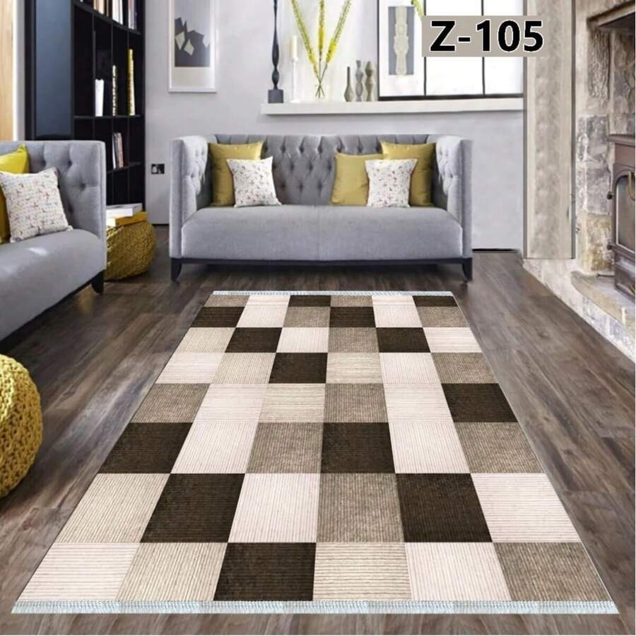 100% Polyester Rug | Multiple Sizes: 180x280, 160x230, 120x180, 100x300, 100x200, 80x300, 80x200, 80x150 Cm | Durable, Easy To Clean & Stylish Design | Made In Turkey - Bronze - View 1