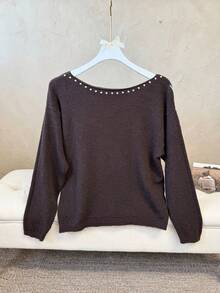 Women Sweaters - 巧克力棕 - 查看 1