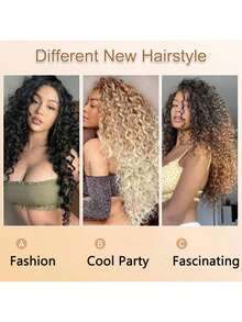 5 Packs Curly Crochet Hair GoGo Curl Crochet Hair For Women Natural Black Deep Wave Braiding Hair,Synthetic Bohemian Crochet Braid Water Wave Crochet Hair Extensions - 彩色 - 查看 9