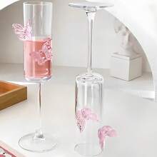 1/2/4pcs Butterfly Champagne Elegant Glass Goblets, Suitable For Wine, Beverage, Juice, Princess Style