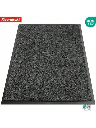 Floordirekt Rhine Dirt Trapper Doormat, Washable Heavy Duty Doormat Non Slip Backing, Entrance Areas Black, 90 Cm 120 view 3