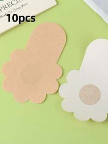10pcs Self-Adhesive Breast Petals For Women, With Lift Tape, Backless Invisible Bra Lift Nipple Cover, Enhances Bust, Seamless Thickened Design - Many - View 12